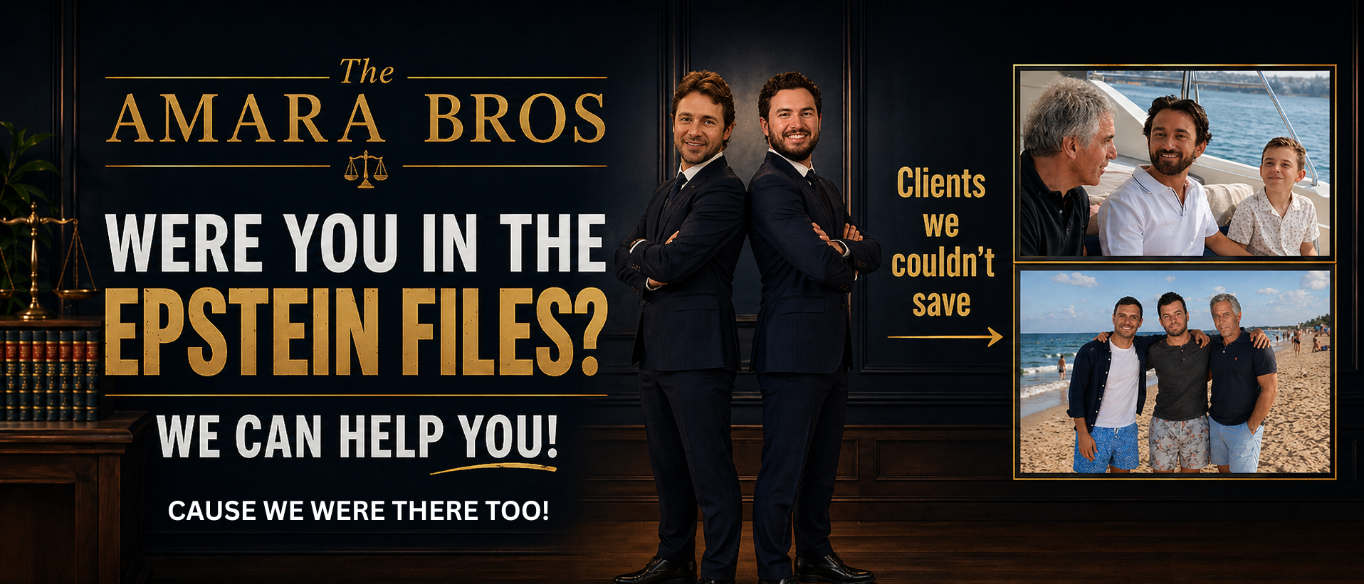 The Amara Bros — Were you in the Epstein Files? We can help you! Cause we were there too!