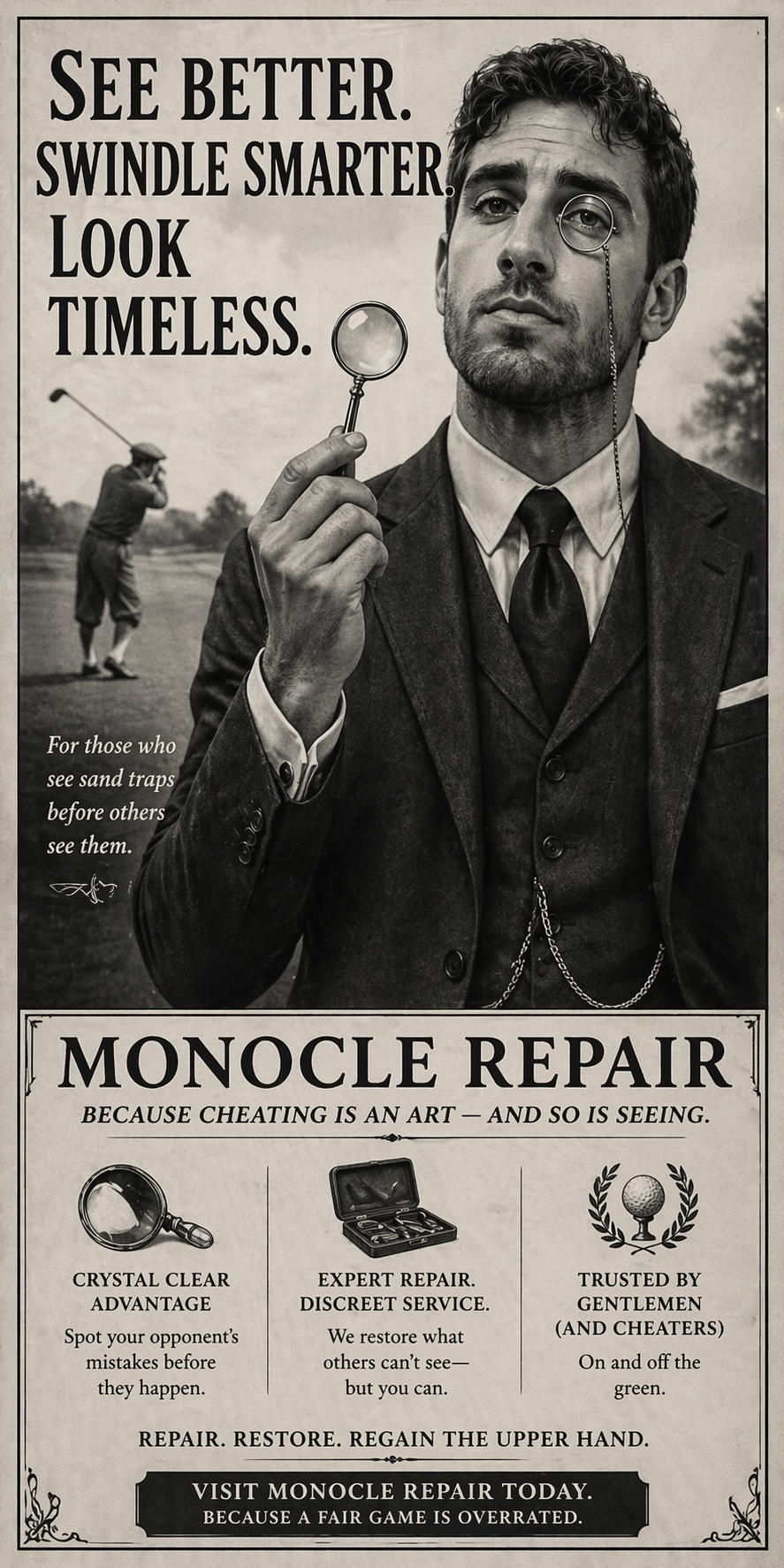Monocle Repair — See Better. Swindle Smarter. Look Timeless.